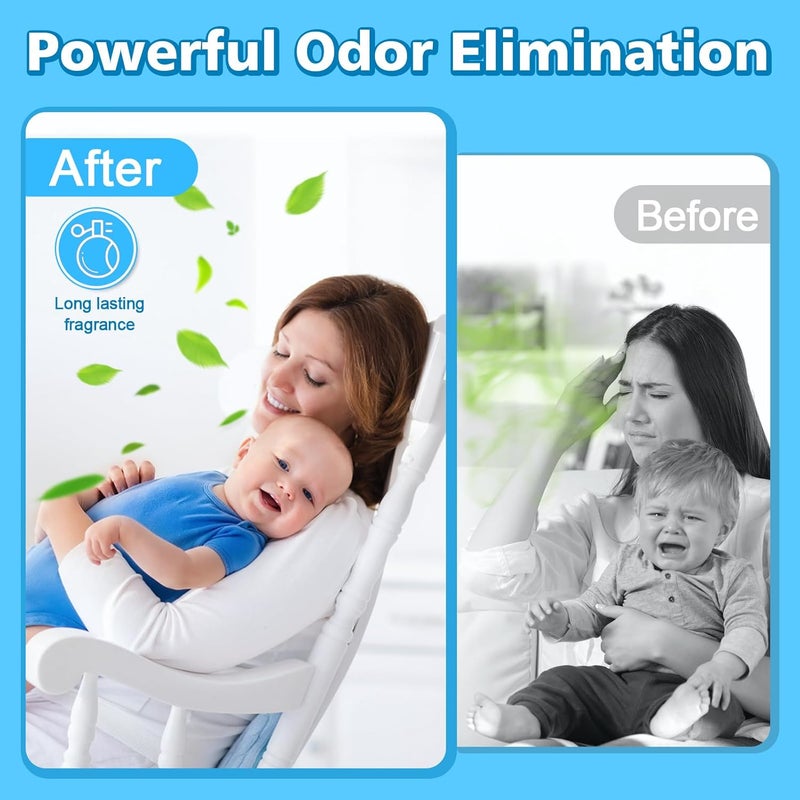 SOHBCLE Refills Compatible with Genie Easy Roll Signature Diaper Pail and Platinum Diaper Pail, Upgraded 120 Bags Hold up to 5600 Newborn Diapers, Extra Thickness Powerful Odor Control, Plant Scented - Image 4